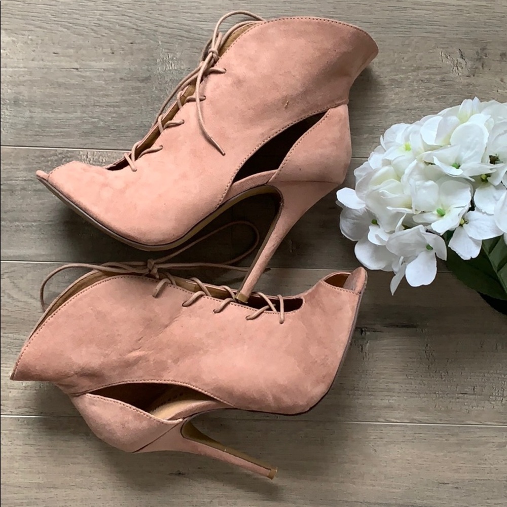 Chinese Laundry Suede LaceUp Stiletto Booties